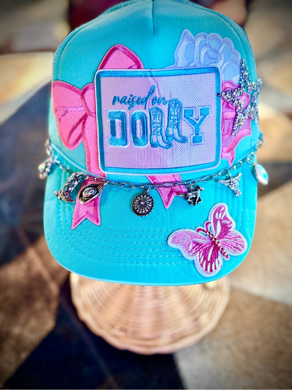 Raised By Dolly Cap with Pink Accents